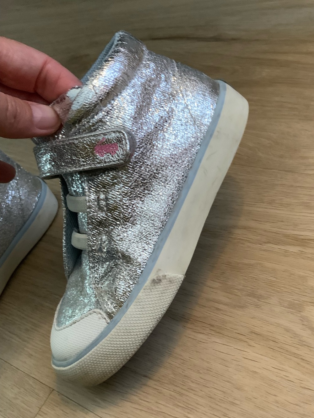 See Kai Run Silver Glitter High-Top Sneakers for Kids - Picture 4 of 5